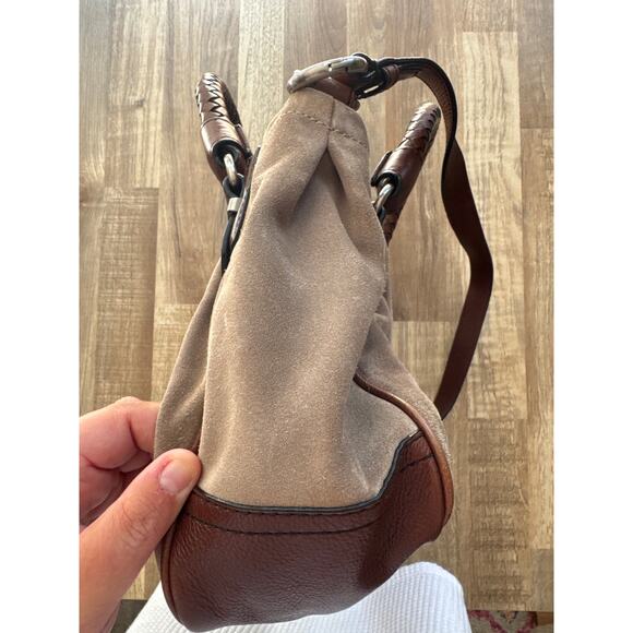 Vintage Y2K Women's Banana Republic Leather Suede Hobo Satchel in Brown - Picture 4 of 7